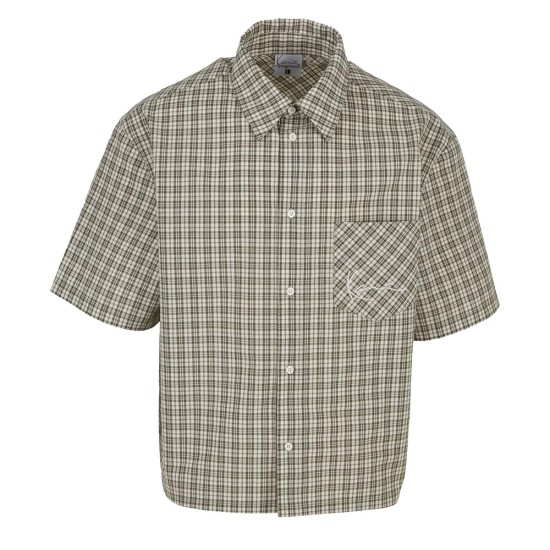 Karl Kani Signature Check Boxy Shirt Λαδί